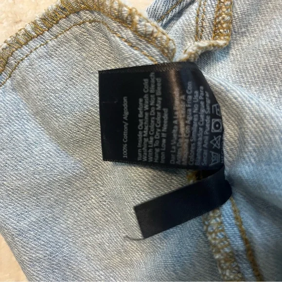 RISEN Womens Jean Denim Shirt Sleeveless Denim Button-Up Shirt Casual Small - Picture 12 of 12